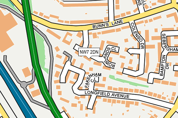 NW7 2DN map - OS OpenMap – Local (Ordnance Survey)