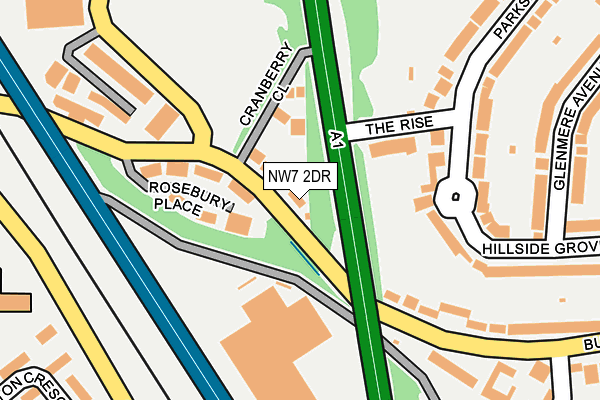 NW7 2DR map - OS OpenMap – Local (Ordnance Survey)