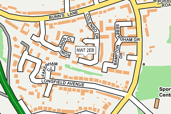 NW7 2EB map - OS OpenMap – Local (Ordnance Survey)