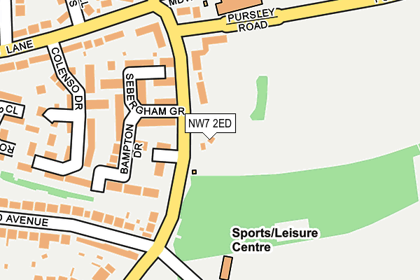 NW7 2ED map - OS OpenMap – Local (Ordnance Survey)