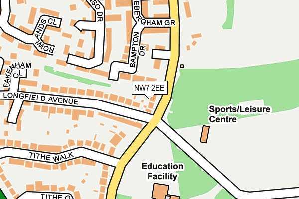NW7 2EE map - OS OpenMap – Local (Ordnance Survey)