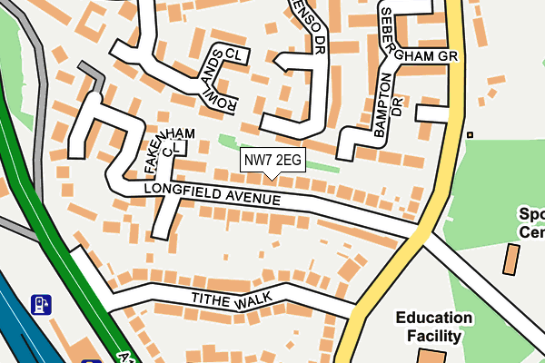 NW7 2EG map - OS OpenMap – Local (Ordnance Survey)