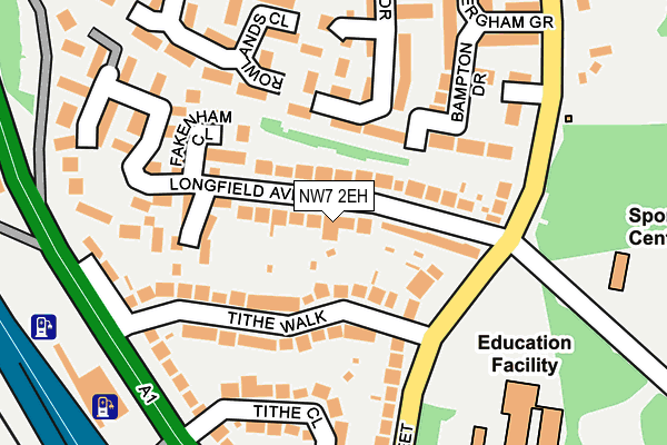 NW7 2EH map - OS OpenMap – Local (Ordnance Survey)