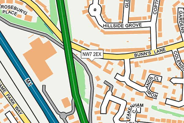 NW7 2EX map - OS OpenMap – Local (Ordnance Survey)