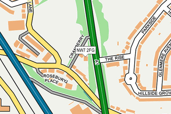 NW7 2FG map - OS OpenMap – Local (Ordnance Survey)
