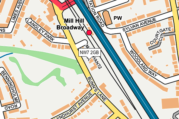 NW7 2GB map - OS OpenMap – Local (Ordnance Survey)