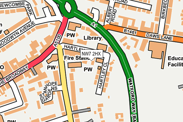 NW7 2HX map - OS OpenMap – Local (Ordnance Survey)