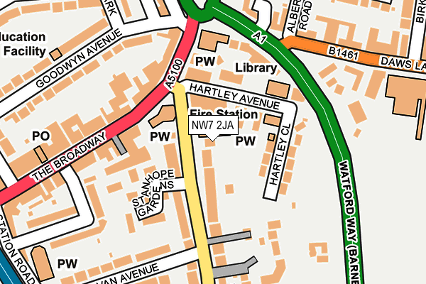 NW7 2JA map - OS OpenMap – Local (Ordnance Survey)