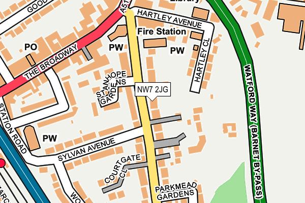 NW7 2JG map - OS OpenMap – Local (Ordnance Survey)