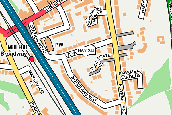 NW7 2JJ map - OS OpenMap – Local (Ordnance Survey)