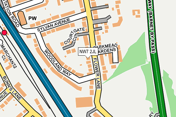 NW7 2JL map - OS OpenMap – Local (Ordnance Survey)