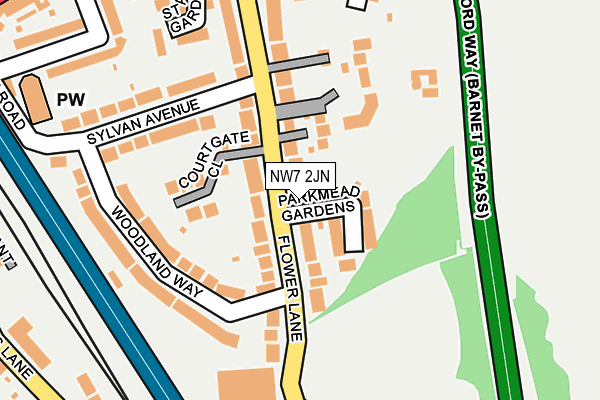 NW7 2JN map - OS OpenMap – Local (Ordnance Survey)