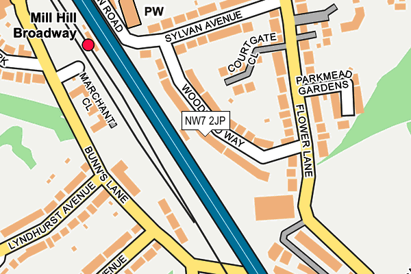 NW7 2JP map - OS OpenMap – Local (Ordnance Survey)