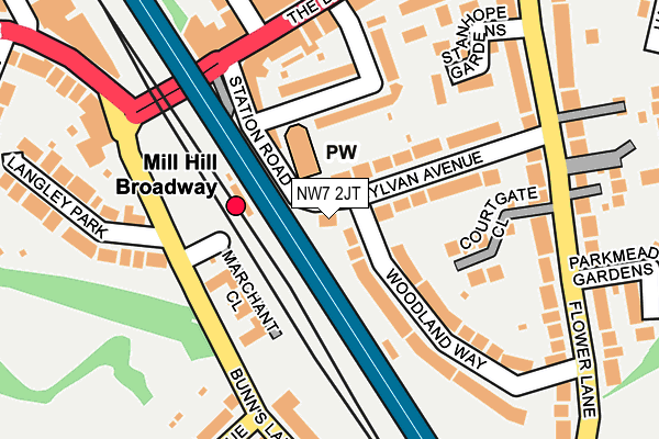 NW7 2JT map - OS OpenMap – Local (Ordnance Survey)