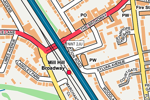 NW7 2JU map - OS OpenMap – Local (Ordnance Survey)
