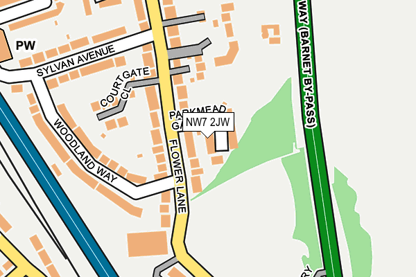 NW7 2JW map - OS OpenMap – Local (Ordnance Survey)