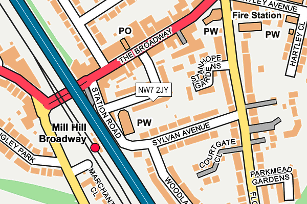 NW7 2JY map - OS OpenMap – Local (Ordnance Survey)
