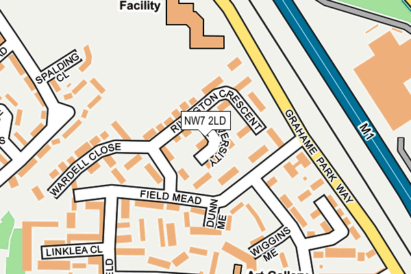 NW7 2LD map - OS OpenMap – Local (Ordnance Survey)