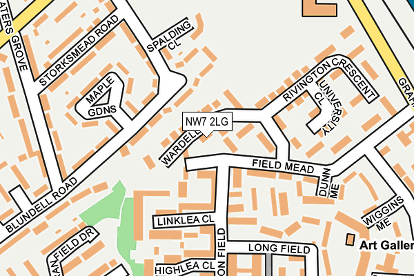 NW7 2LG map - OS OpenMap – Local (Ordnance Survey)