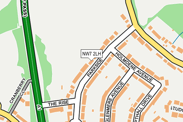 NW7 2LH map - OS OpenMap – Local (Ordnance Survey)