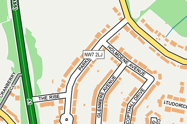 NW7 2LJ map - OS OpenMap – Local (Ordnance Survey)