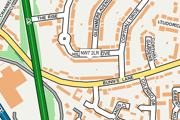 NW7 2LR map - OS OpenMap – Local (Ordnance Survey)