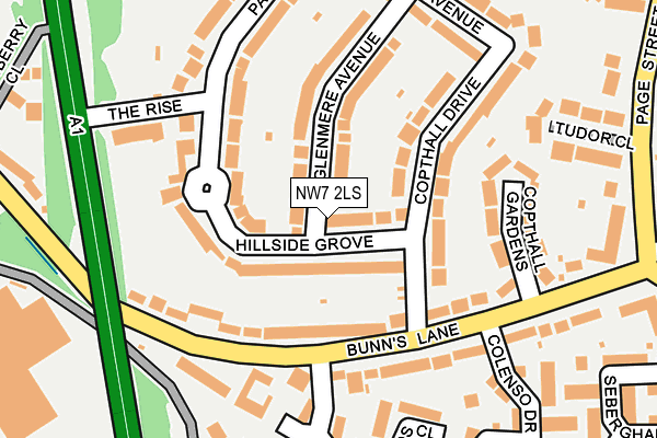 NW7 2LS map - OS OpenMap – Local (Ordnance Survey)