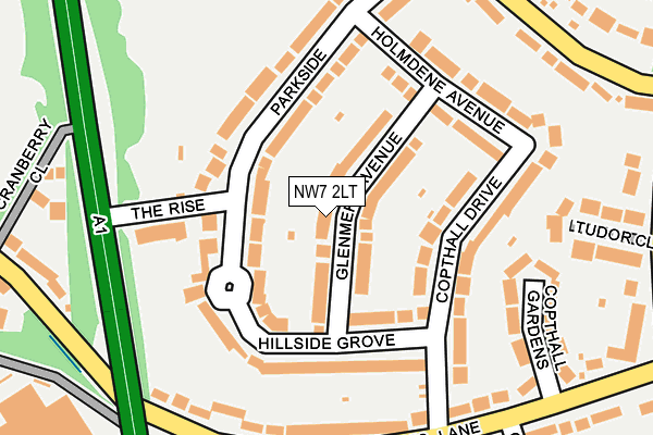 NW7 2LT map - OS OpenMap – Local (Ordnance Survey)