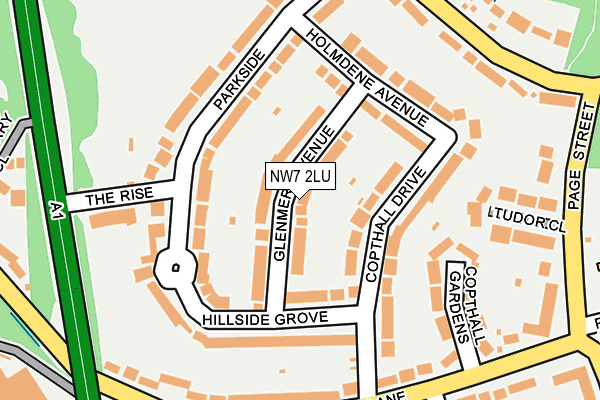 NW7 2LU map - OS OpenMap – Local (Ordnance Survey)