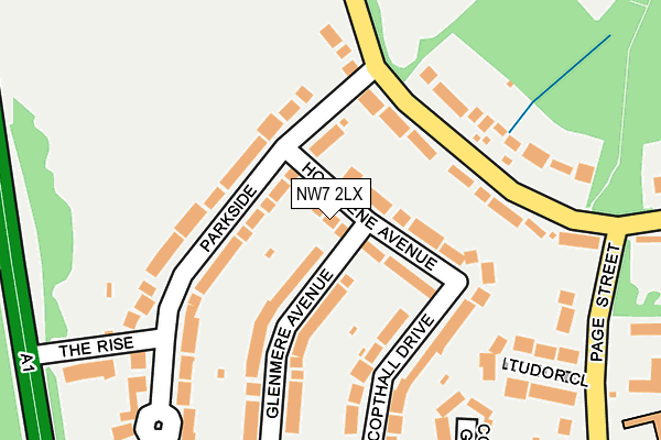 NW7 2LX map - OS OpenMap – Local (Ordnance Survey)