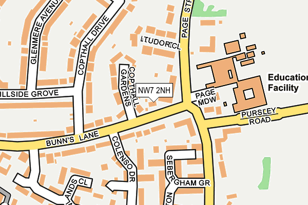 NW7 2NH map - OS OpenMap – Local (Ordnance Survey)