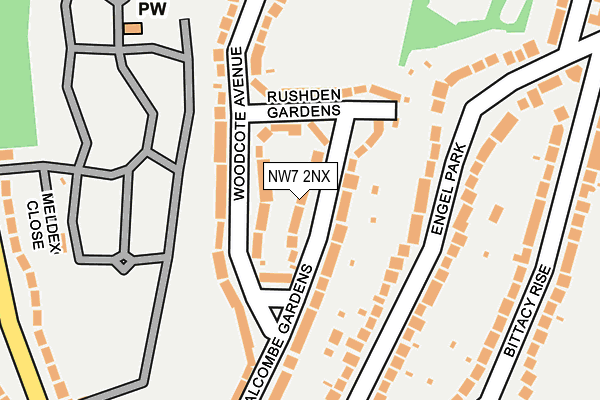 NW7 2NX map - OS OpenMap – Local (Ordnance Survey)