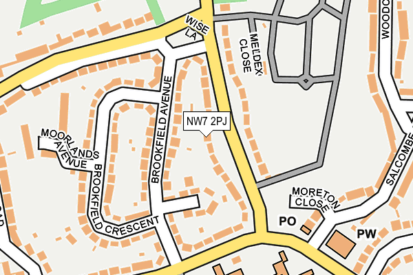NW7 2PJ map - OS OpenMap – Local (Ordnance Survey)