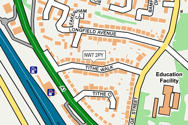 NW7 2PY map - OS OpenMap – Local (Ordnance Survey)
