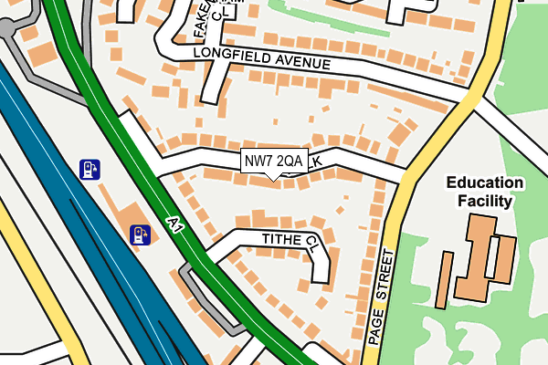 NW7 2QA map - OS OpenMap – Local (Ordnance Survey)
