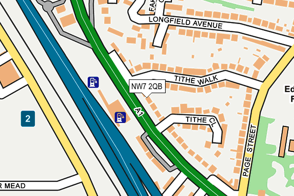 NW7 2QB map - OS OpenMap – Local (Ordnance Survey)