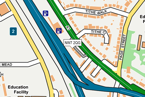 NW7 2QG map - OS OpenMap – Local (Ordnance Survey)