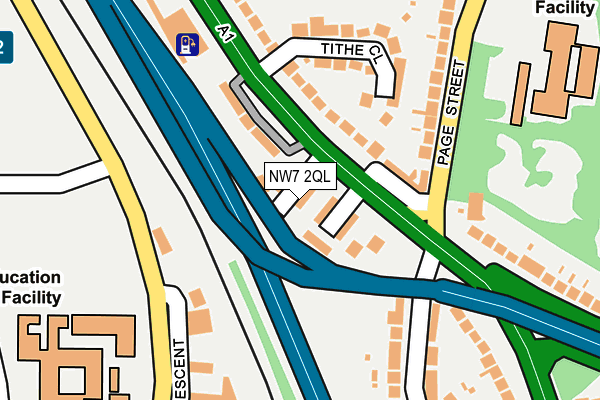 NW7 2QL map - OS OpenMap – Local (Ordnance Survey)