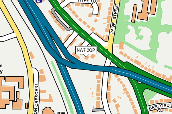 NW7 2QP map - OS OpenMap – Local (Ordnance Survey)