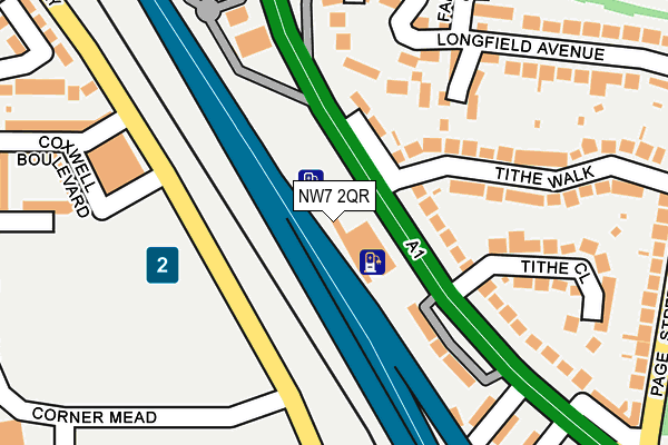 NW7 2QR map - OS OpenMap – Local (Ordnance Survey)