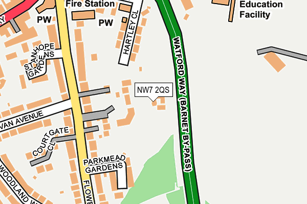 NW7 2QS map - OS OpenMap – Local (Ordnance Survey)