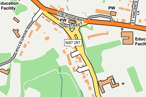 NW7 2RT map - OS OpenMap – Local (Ordnance Survey)