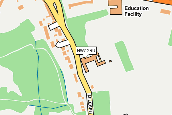 NW7 2RU map - OS OpenMap – Local (Ordnance Survey)