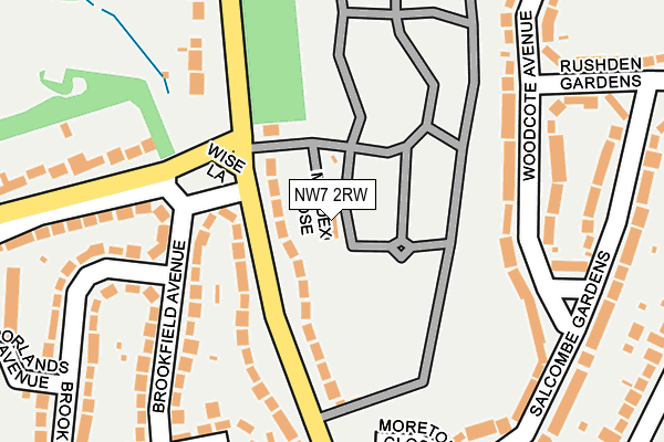 NW7 2RW map - OS OpenMap – Local (Ordnance Survey)