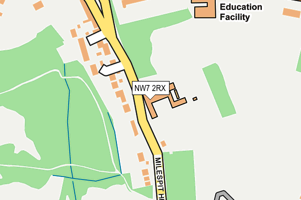 NW7 2RX map - OS OpenMap – Local (Ordnance Survey)