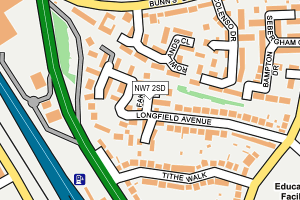 NW7 2SD map - OS OpenMap – Local (Ordnance Survey)
