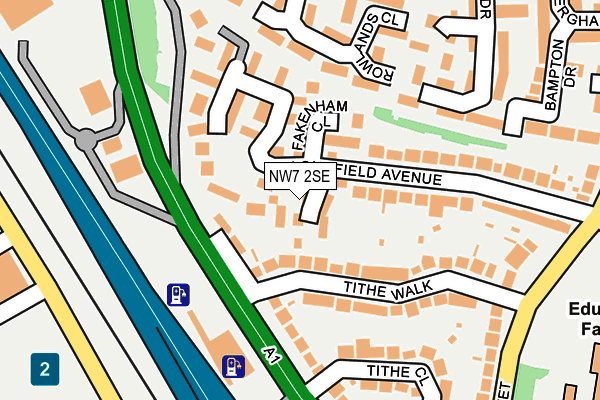 NW7 2SE map - OS OpenMap – Local (Ordnance Survey)