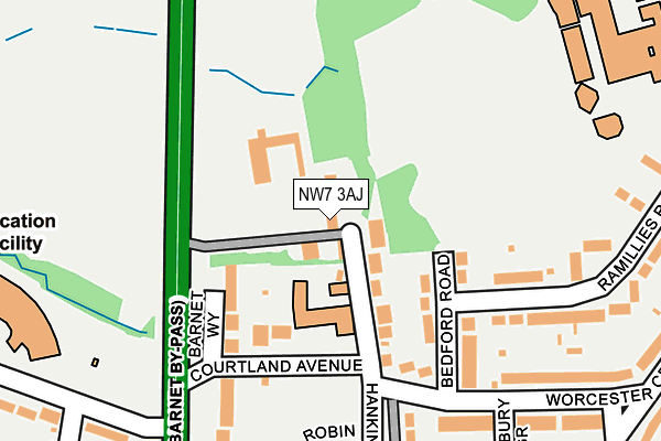 NW7 3AJ map - OS OpenMap – Local (Ordnance Survey)