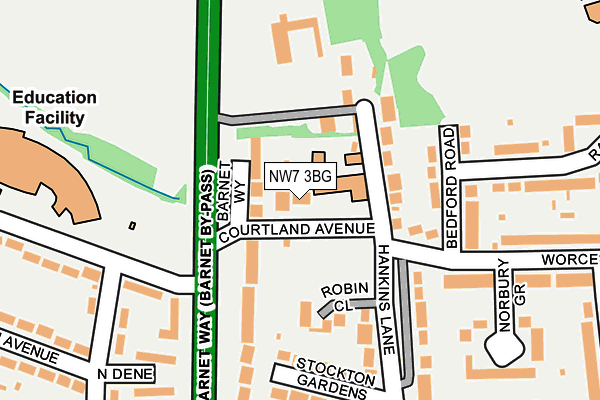 NW7 3BG map - OS OpenMap – Local (Ordnance Survey)