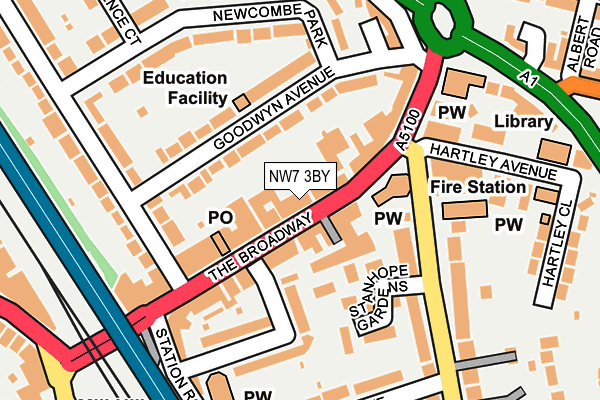 NW7 3BY map - OS OpenMap – Local (Ordnance Survey)